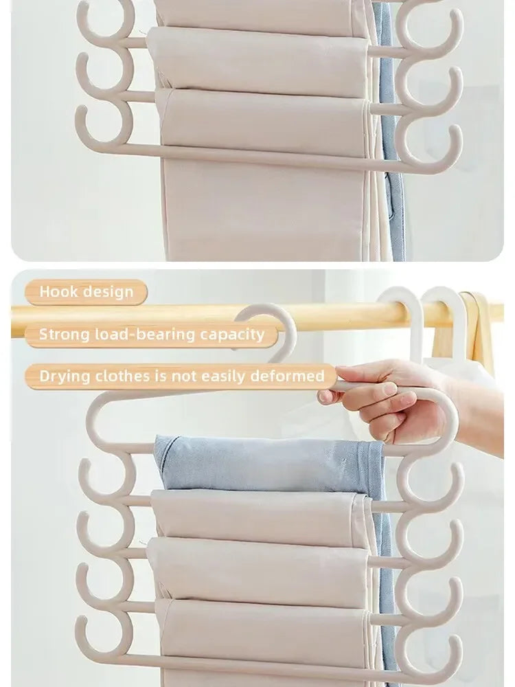ClosetBuddy Multi-Layer Pants Rack – Space-Saving 5-Layer Trouser Hanger (1/2/3 Pack Options)