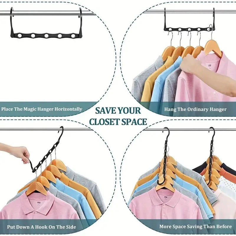ClosetBuddy 10-Piece Space-Saving Magic Hangers – Heavy-Duty Closet Organizer