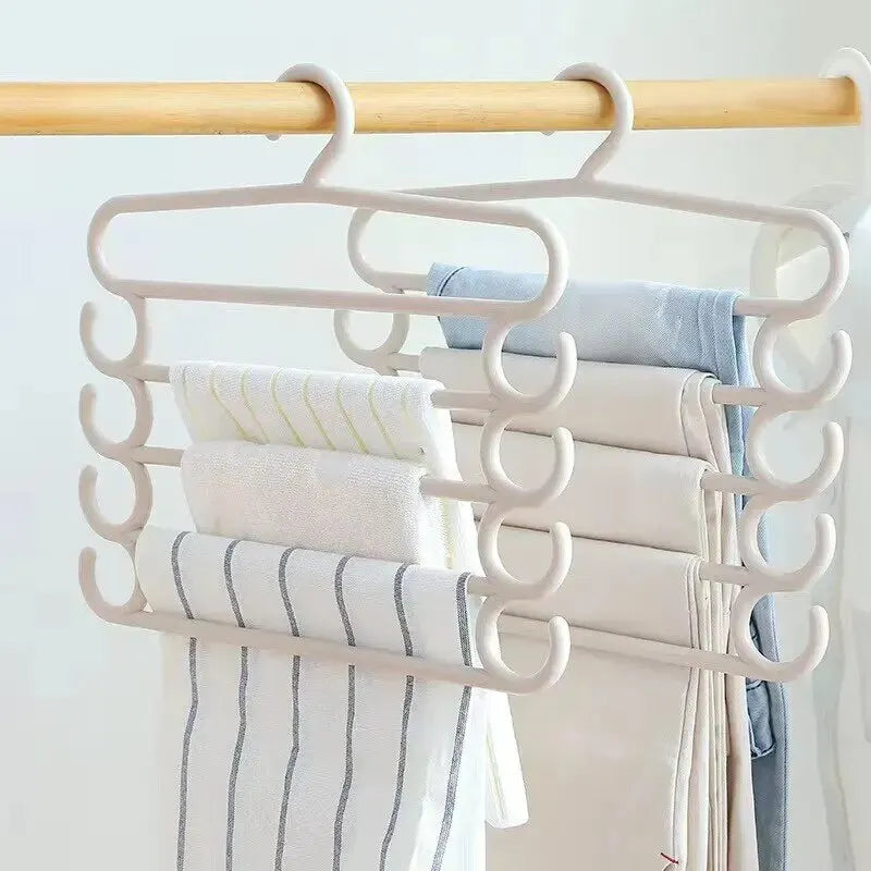ClosetBuddy Multi-Layer Pants Rack – Space-Saving 5-Layer Trouser Hanger (1/2/3 Pack Options)