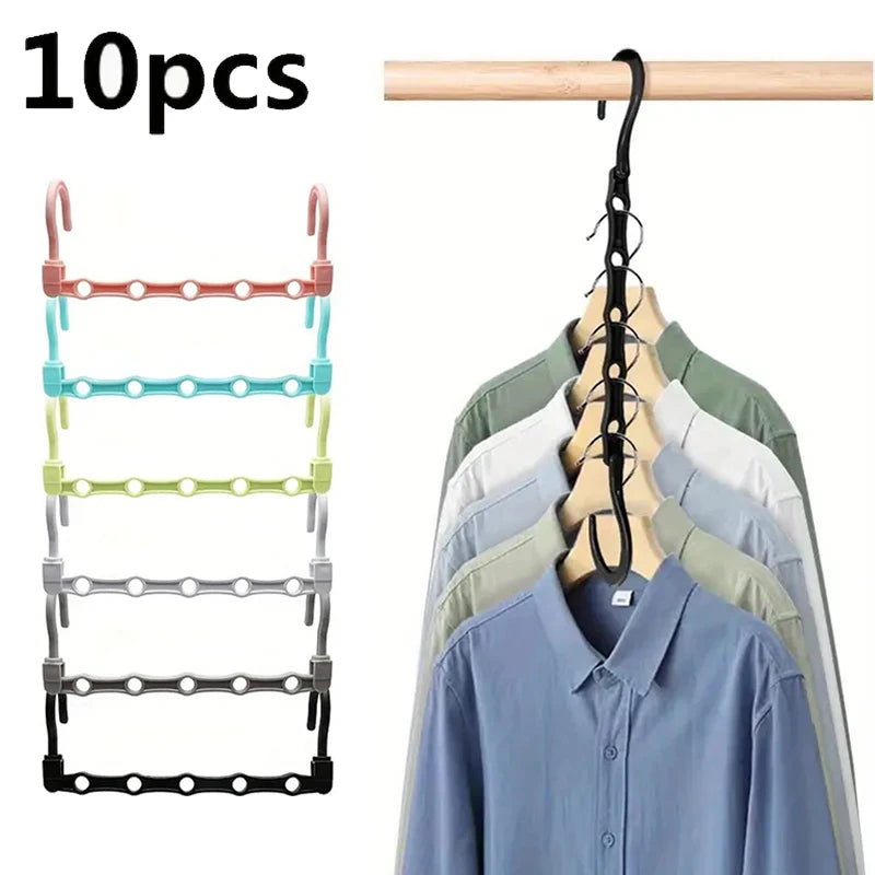ClosetBuddy 10-Piece Space-Saving Magic Hangers – Heavy-Duty Closet Organizer