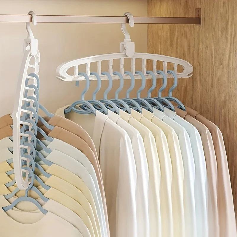 ClosetBuddy Folding Multi-Hole Clothes Hanger Non-slip Storage Rack Space Saving Clothes Rack Organizers For Wardrobe Jeans Trousers Scarf