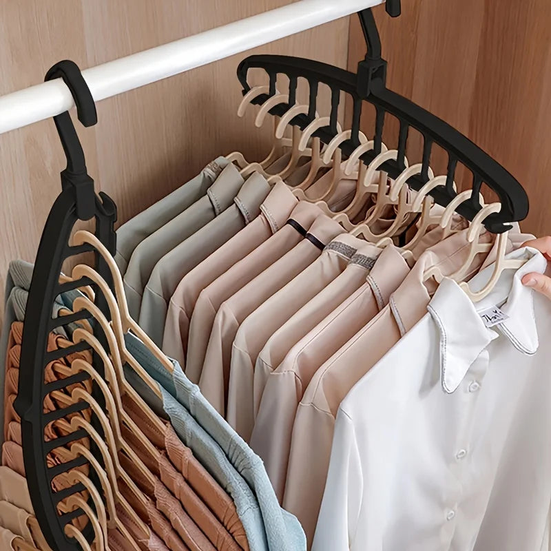 ClosetBuddy Folding Multi-Hole Clothes Hanger Non-slip Storage Rack Space Saving Clothes Rack Organizers For Wardrobe Jeans Trousers Scarf