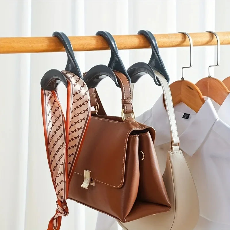 ClosetBuddy 10pcs Widen Multipurpose Hangers Connection Hook Space Saving Hat Silk Scarf Shawls Handbag Hanging Rack Wardrobe Organizer