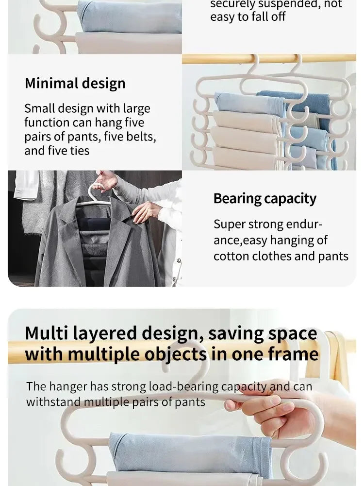 ClosetBuddy Multi-Layer Pants Rack – Space-Saving 5-Layer Trouser Hanger (1/2/3 Pack Options)