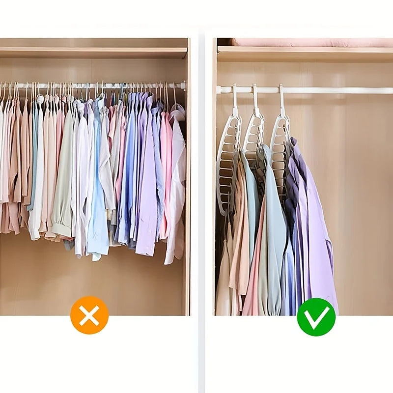 ClosetBuddy Folding Multi-Hole Clothes Hanger Non-slip Storage Rack Space Saving Clothes Rack Organizers For Wardrobe Jeans Trousers Scarf