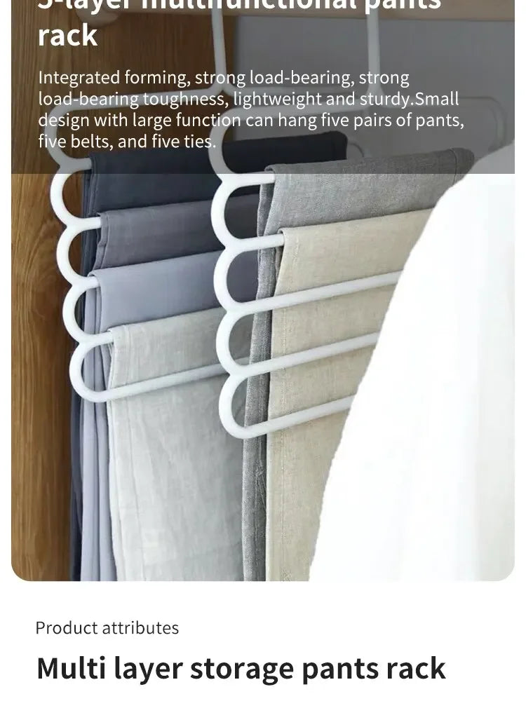 ClosetBuddy Multi-Layer Pants Rack – Space-Saving 5-Layer Trouser Hanger (1/2/3 Pack Options)