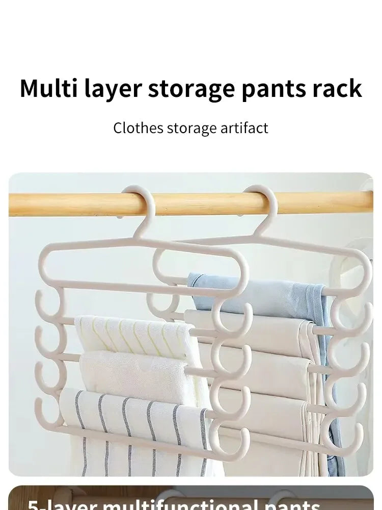 ClosetBuddy Multi-Layer Pants Rack – Space-Saving 5-Layer Trouser Hanger (1/2/3 Pack Options)