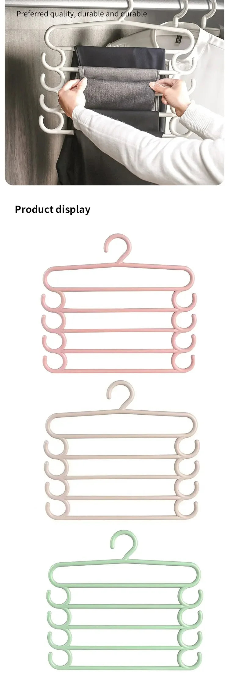 ClosetBuddy Multi-Layer Pants Rack – Space-Saving 5-Layer Trouser Hanger (1/2/3 Pack Options)