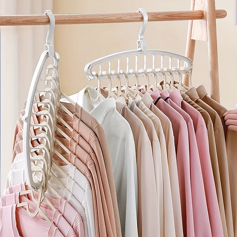 ClosetBuddy Folding Multi-Hole Clothes Hanger Non-slip Storage Rack Space Saving Clothes Rack Organizers For Wardrobe Jeans Trousers Scarf