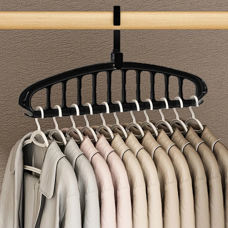 ClosetBuddy Folding Multi-Hole Clothes Hanger Non-slip Storage Rack Space Saving Clothes Rack Organizers For Wardrobe Jeans Trousers Scarf
