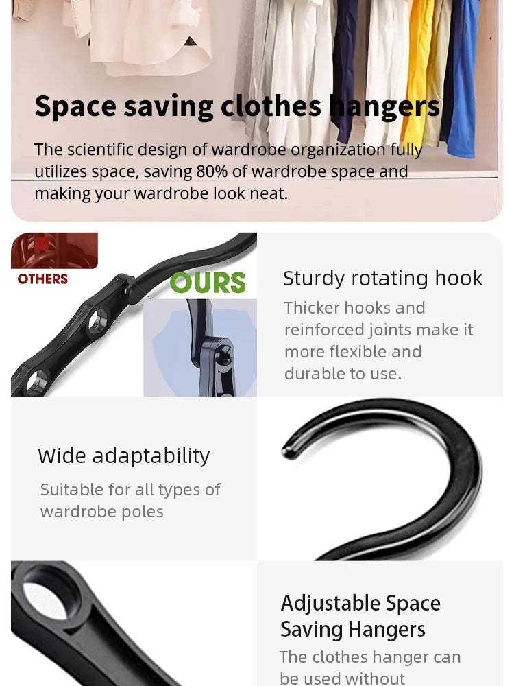ClosetBuddy 10-Piece Space-Saving Magic Hangers – Heavy-Duty Closet Organizer