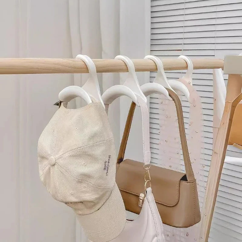 ClosetBuddy 10pcs Widen Multipurpose Hangers Connection Hook Space Saving Hat Silk Scarf Shawls Handbag Hanging Rack Wardrobe Organizer