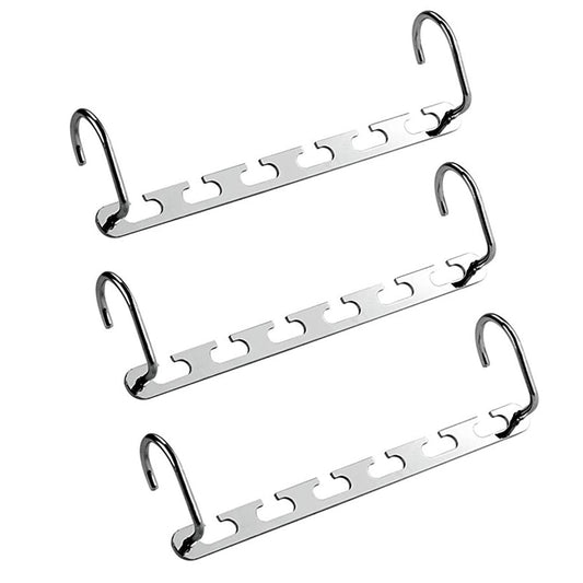 ClosetBuddy 1/3pcs 37cm Multifunctional Space Saving Metal Hangers with Magic Hook 6 Hole Clothing Wardrobe Organize Hanger Holder