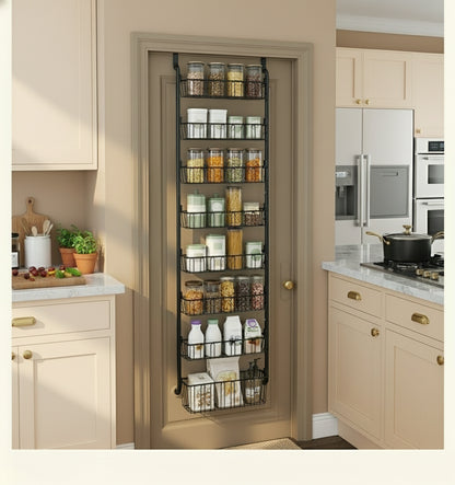 ClosetBuddy 6/8-Tier Over-Door Pantry Organizer – Carbon Steel Rack (Black)
