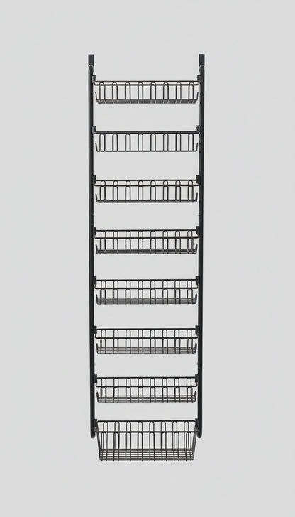 ClosetBuddy 6/8-Tier Over-Door Pantry Organizer – Carbon Steel Rack (Black)