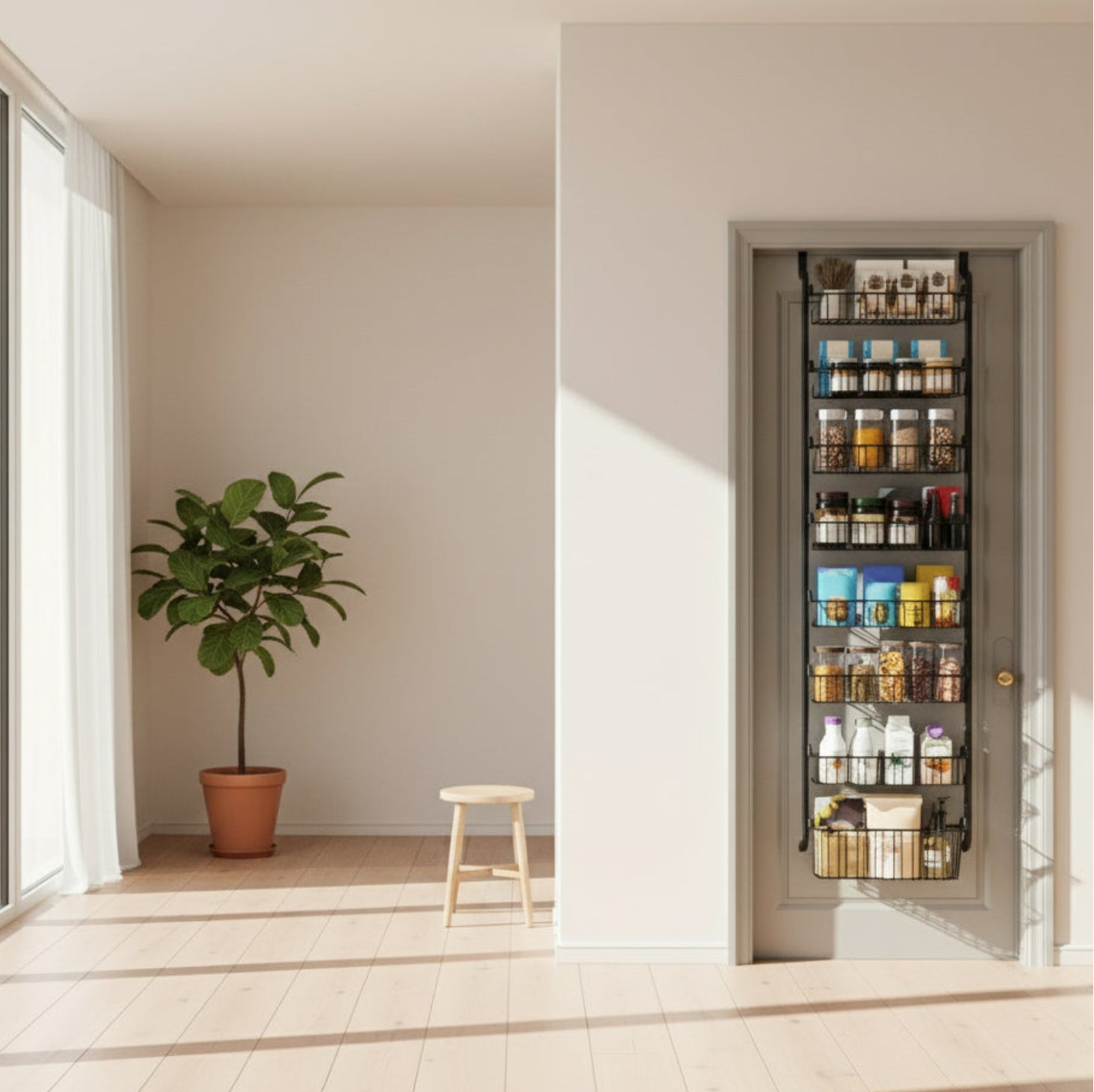 ClosetBuddy 6/8-Tier Over-Door Pantry Organizer – Carbon Steel Rack (Black)