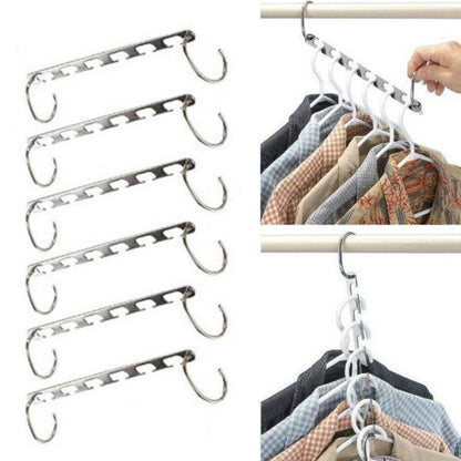 ClosetBuddy 3-pack Space Saving 6-Hole Heavy Duty Metal Hanger
