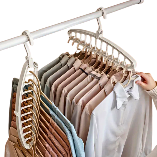ClosetBuddy Folding Multi-Hole Clothes Hanger Non-slip Storage Rack Space Saving Clothes Rack Organizers For Wardrobe Jeans Trousers Scarf