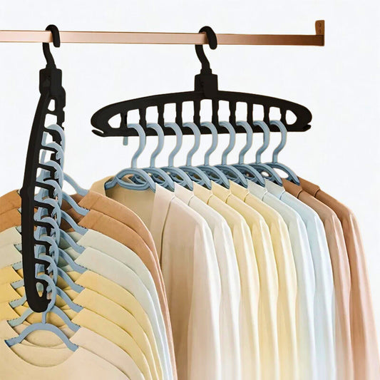ClosetBuddy Folding Multi-Hole Clothes Hanger Non-slip Storage Rack Space Saving Clothes Rack Organizers For Wardrobe Jeans Trousers Scarf