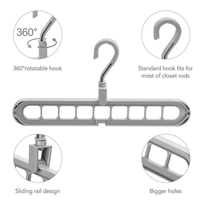 ClosetBuddy 360° Rotating 9-hole Hanger (3 Pack)